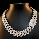 20mm Iced Out Rhinestone Chain Necklace Hip Hop Cuban Chains