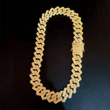 20mm Iced Out Rhinestone Chain Necklace Hip Hop Cuban Chains