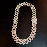 20mm Iced Out Rhinestone Chain Necklace Hip Hop Cuban Chains