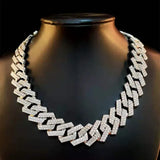 20mm Iced Out Rhinestone Chain Necklace Hip Hop Cuban Chains