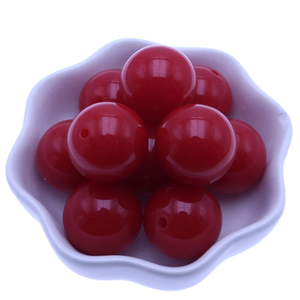100Pcs Red Solid Acrylic Beads for Jewelry Making