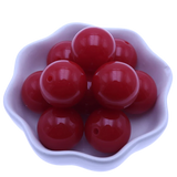 100Pcs Red Solid Acrylic Beads for Jewelry Making