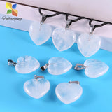 20mm Love Heart Quartz Stone Pendants for DIY Jewelry Making
