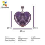 20mm Love Heart Quartz Stone Pendants for DIY Jewelry Making