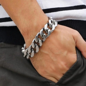 20mm Stainless Steel Men's Chunky Cuban Link Bracelet 8.5in