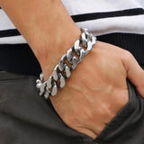 20mm Stainless Steel Men's Chunky Cuban Link Bracelet 8.5in