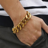 20mm Stainless Steel Men's Chunky Cuban Link Bracelet 8.5in
