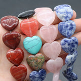 20mm Natural Crystals Stone Beads Heart Loose Spacer Beads