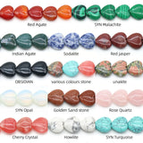 20mm Natural Crystals Stone Beads Heart Loose Spacer Beads