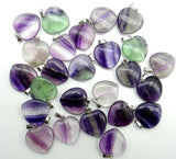 Natural Quartz Stone Heart Charms Pendants for DIY Jewelry Making - 24pcs