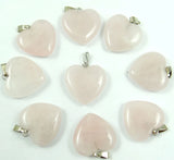 Natural Quartz Stone Heart Charms Pendants for DIY Jewelry Making - 24pcs