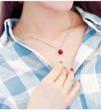 20mm Natural Red Amber Pendant Necklace for Women Men Love Gift