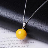 20mm Natural Red Amber Pendant Necklace for Women Men Love Gift