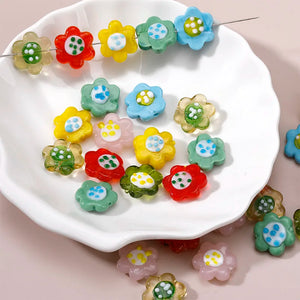 20mm Lampwork Flower Bead DIY Glass Bead Jewelry Making