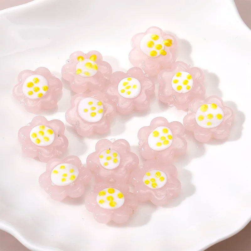 20mm Lampwork Flower Bead DIY Glass Bead Jewelry Making