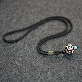 20mm Tibetan DZI Bead Pendant Necklace Natural Agate Stone Mens Jewlery