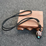 20mm Tibetan DZI Bead Pendant Necklace Natural Agate Stone Mens Jewlery