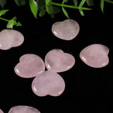 20mm Pink Quartz Stone Beads Heart Charms Natural Pink Crystal