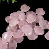 20mm Pink Quartz Stone Beads Heart Charms Natural Pink Crystal