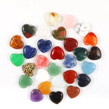 20mm Pink Quartz Stone Beads Heart Charms Hand Piece Reiki Healing