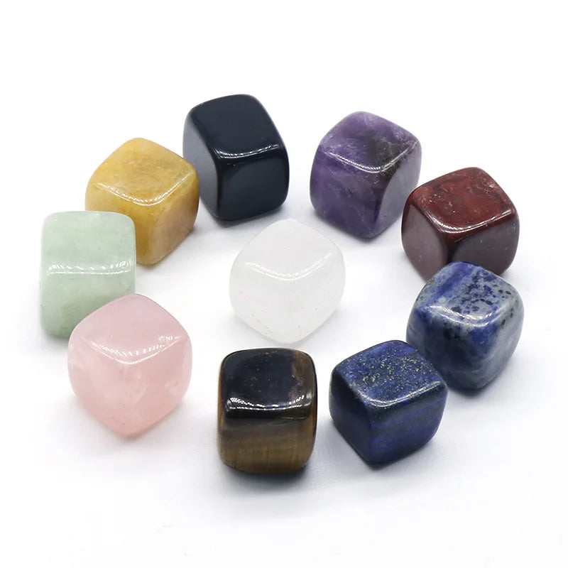 20mm 7 Chakras Stone Square Healing Crystal Beads