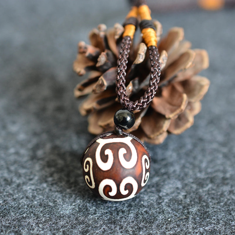 Tibetan Dzi Bead Pendant Lucky Amulet Healing Jewelry