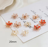 20mm Flowers Zircon Decoration 3D Locket Charms DIY Jewelry Earring