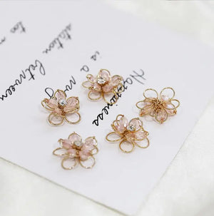 20mm Flowers Zircon Decoration 3D Locket Charms DIY Jewelry Earring