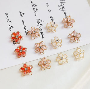 20mm Flowers Zircon Decoration 3D Locket Charms DIY Jewelry Earring