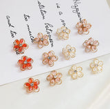 20mm Flowers Zircon Decoration 3D Locket Charms DIY Jewelry Earring