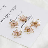 20mm Flowers Zircon Decoration 3D Locket Charms DIY Jewelry Earring