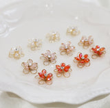 20mm Flowers Zircon Decoration 3D Locket Charms DIY Jewelry Earring