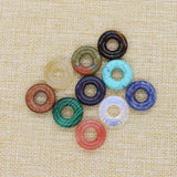 20mm Tiger Eye Quartz Stone Donut Wind Chime Pendant DIY Jewelry Making 10pcs