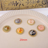 20mm Resin Decoration 30pcs Flat Back Round Alloy Floating Locket Charms