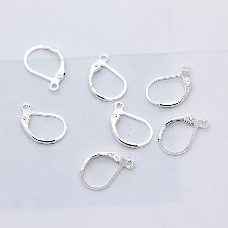 20p 10X15MM Silver Copper Earring Hooks for DIY Jewelry Making