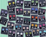 10mm Disco Ball Bead Mixed Multicolor Crystal Stud Earrings