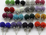 10mm Disco Ball Bead Mixed Multicolor Crystal Stud Earrings (20 Pairs)