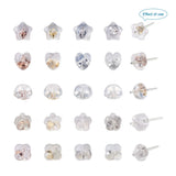 20 Pairs 925 Sterling Silver Heart Ear Nuts Mixed Color