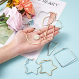 20 Pairs Iron Hoop Earrings Mixed Geometric Shapes for Women Dangle Earring DIY