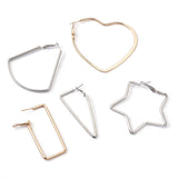 20 Pairs Iron Hoop Earrings Mixed Geometric Shapes for Women Dangle Earring DIY