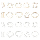 20 Pairs Iron Hoop Earrings Mixed Geometric Shapes for Women Dangle Earring DIY
