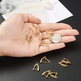 20pc Brass Micro Pave CZ Hoop Earrings Findings Clear Golden