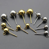 Hypoallergenic Stainless Steel Ball Beads Stud Earrings 3-6 mm