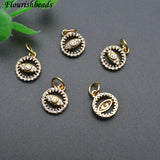 20pc Small Size CZ Pave Evil Eye Charms for Diy Bracelet