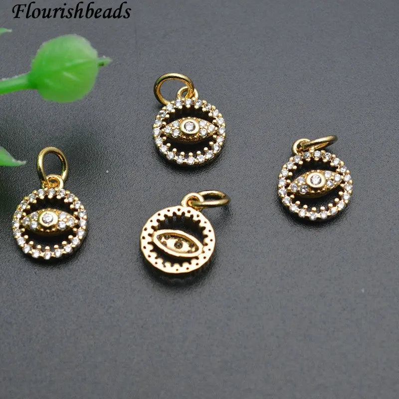 20pc Small Size CZ Pave Evil Eye Charms for Diy Bracelet