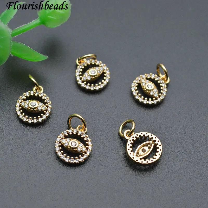 20pc Small Size CZ Pave Evil Eye Charms for Diy Bracelet