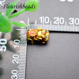 20pc Metal Brass Enamel Baby Pixiu Lucky Bead Charms DIY Red Rope Bracelet