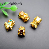 20pc Metal Brass Enamel Baby Pixiu Lucky Bead Charms DIY Red Rope Bracelet