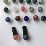 20pc Mini Mushroom Beads Natural Crystal Stone Car Air Outlet Clip