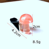 20pc Mini Mushroom Beads Natural Crystal Stone Car Air Outlet Clip